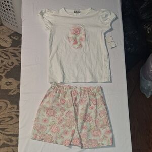 Adorable White and Pink Kids Pajama Set